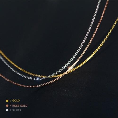 Colusiwei Genuine 925 Sterling Silver Basic 3 Color Color Link Necklace for Women Necklaces Only Fit Pendant Female Fine Jewelry
