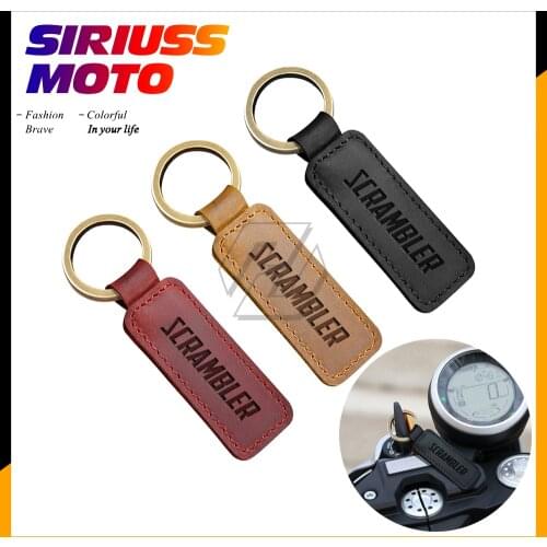 Motorcycle Cowhide Keychain Key Ring Case for Honda Yamaha Suzuki Harley Triumph Ducati Scrambler 800 1200
