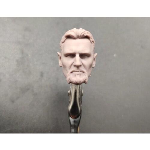 Blank 1/12 Scale Ninja Master Liam Neeson Head Sculpt Unpainted Fit 6" ML Figure