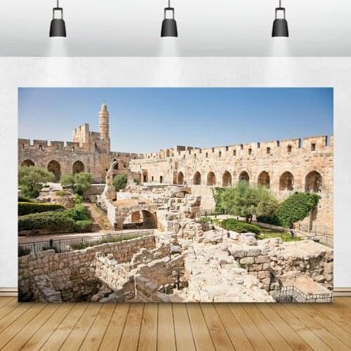 Greece Old Architecture Ancient Buildings Trees Photography Backdrops Photographic Backgrounds Photophone Photocall Photozone