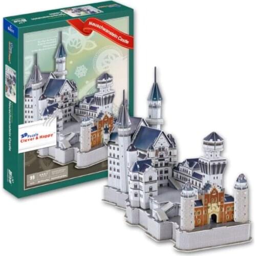 Germany Neuschwanstein Castle 3D Paper DIY Jigsaw Puzzle Model Educational Toy Kits Children Boy Gift Toy