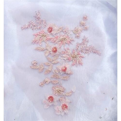 GLace Color flower lace handmade beaded high-grade beads lace accessories diy jewelry sequin applique for clothes TX1078