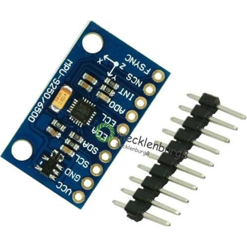 GY-9250 SPI IIC/I2C MPU9250 MPU-9250 9-Axis Attitude+Gyro+Accelerator+Magnetometer Sensor Board Module MPU 9250 3-5V Power