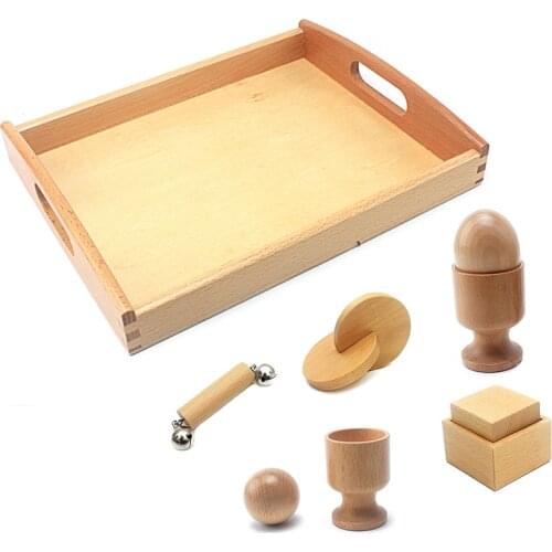 Unisex Newborn Toddlers Toys Montessori Object Fitting Exercise Beech Wood Hand Grasping Toys for Infant Baby Boys Girls 8 Month