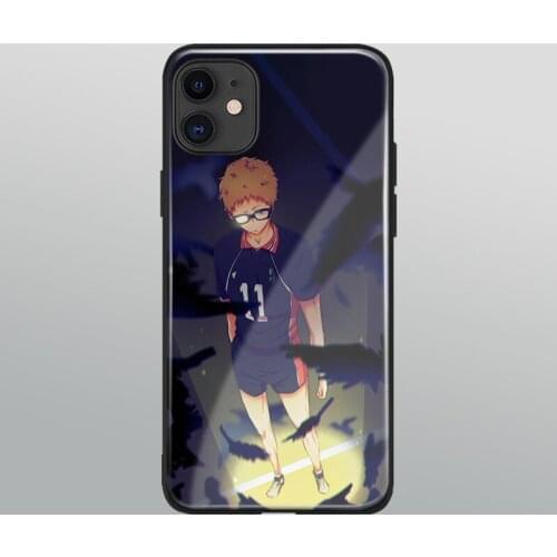 Kei Tsukishima Haikyu!! glass phone case shell for iPhone 6 6s 7 8 x xr xs 11 pro max Samsung S note 8 9 10 20 Plus cover