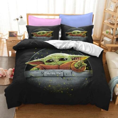 Star Wars Baby Yoda Bedding Set 3D Boy Home Textile Twin Full Queen King Size Duvet Cover Pillow Case All Seasons