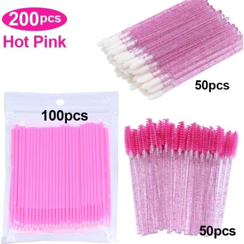 Bundle Sale 3 in 1 Disposable Spoolies Eyebrow Lip Mascara Wand Brush Eyelash Extension Micro Applicators Set