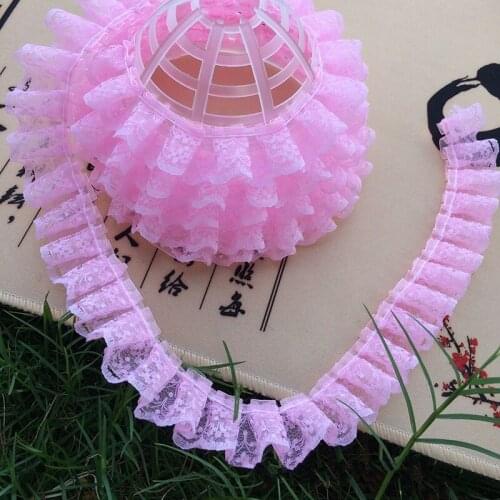 2 meters Dots Printed Organza Stain Lace Wrinkle Ribbon DIY Toy Doll Dress Trim Curtain Clothing Decoration Accessories