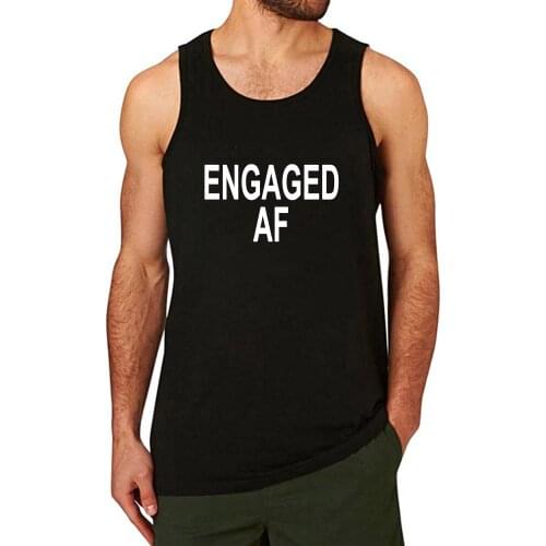 Lyprerazy Mens Engaged AF Workout Gym Funny Printed Tank Top