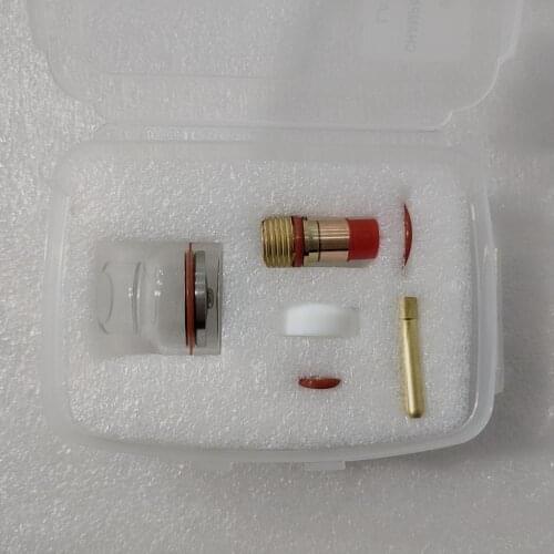 1Set TIG Welding Torch Kit Accessories Torch Gas Lens Copper Collet Glass Cup For TIG-17/18/26 Argon Arc Welding