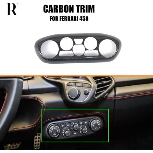 Real Carbon Fiber Inside Central Air Volume Control Button & armrest Storage Cover Trim for Ferrari 458