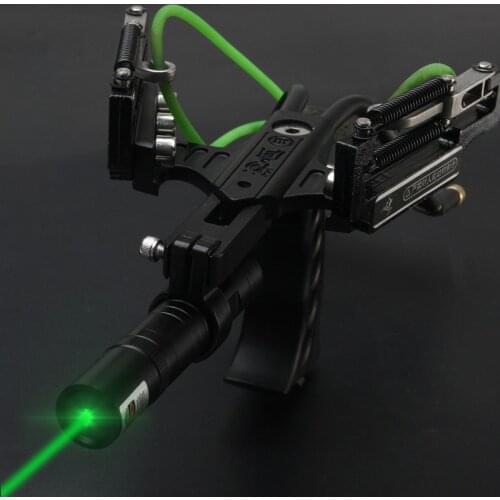 Stainless Steel Hunting Slingshot Powerful red laser Catapult with Rubber Band Outdoor Shooting Sport Accessories