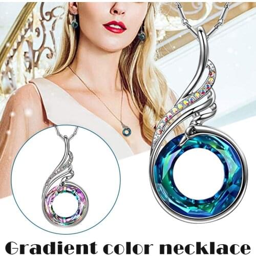 Necklaces for Women Girl Nirvanas of Phoenix Pendant Alloy Gradient Color Necklace for Mothers Day Birthday Gift SANA88