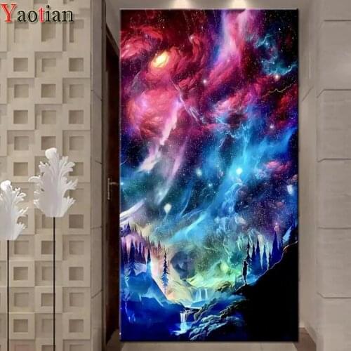 Full Diamond painting Full Square/Round Fantasy starry sky snow mountain landscape Diamond embroidery Cross stitch Diamond Art