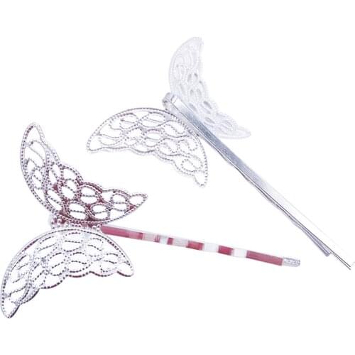 Silver Plated 120piece Hair Pins with 27x40mm Butterfly Hairpins Jewelry Findings Hair accessories HPF29