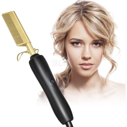 2 in 1 Professional Hair Straightener Electric Hair Comb Straightener Hair Curling Iron Women Straightening Brush Stying Tool