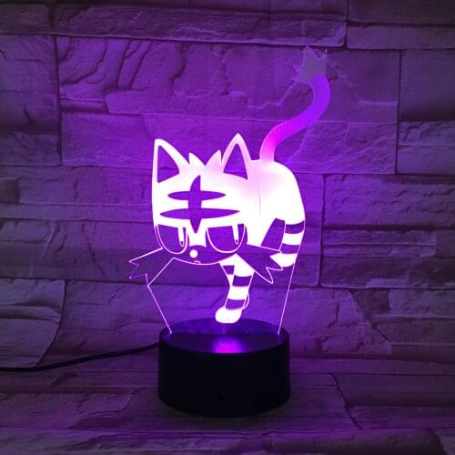 Cat Touch Table Lamp 7/16 Colors Changing Desk Lamp 3D Lamp Novelty Led Night Lights USB Light Dropshipping 3D-809