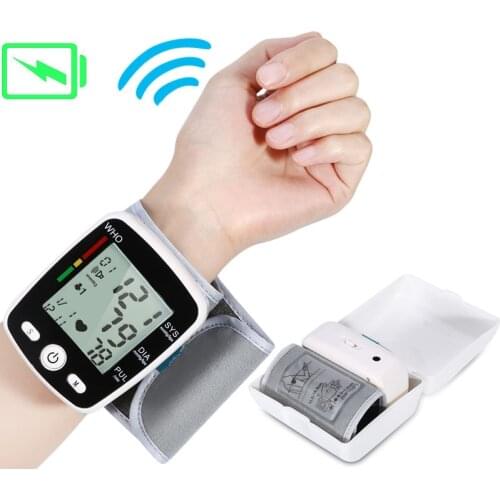 Blood Pressure Monitor Sphygmomanometer wrist Type Digital Electronic Blood Pressure Meter Tonometer Rechargeable with voice