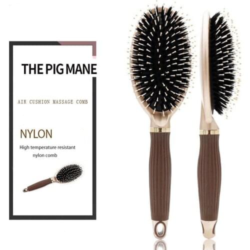 Bristle Massage Comb Anti-static Hair Scalp Brush hairdressing massage comb Rubber Handle Hair Brush Styling Tool Nylon Hair