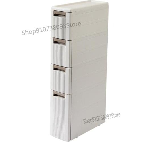 18cm Wide Slit Storage Cabinet Toilet Gap Narrow Multi-layer Cabinet Plastic Drawer Kitchen Refrigerator Sofa Corner