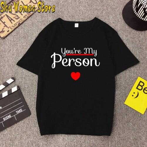 You're my Person Heart print t shirt women fashion cotton casual aesthetic tees tops Short sleeve summer tops for women 2021