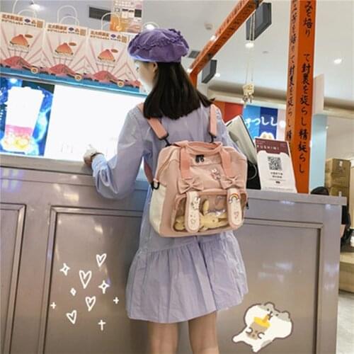 Bow Waterproof Schoolbags Female Multifunction Backpack Women Kawaii School Backpacks Fashion Cute Class Bookbag Ladies itanag