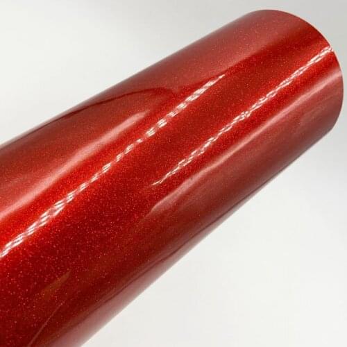 Premium High glossy Red Diamond pearl glitter wrapping vinyl film Glossy red diamond glitter car sticker