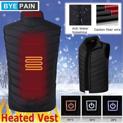 BYEPAIN Heated Vest Electric Warm Vest Outdoor Winter, Lightweight for Men Women Washable USB Charging Heated Coat Jacket