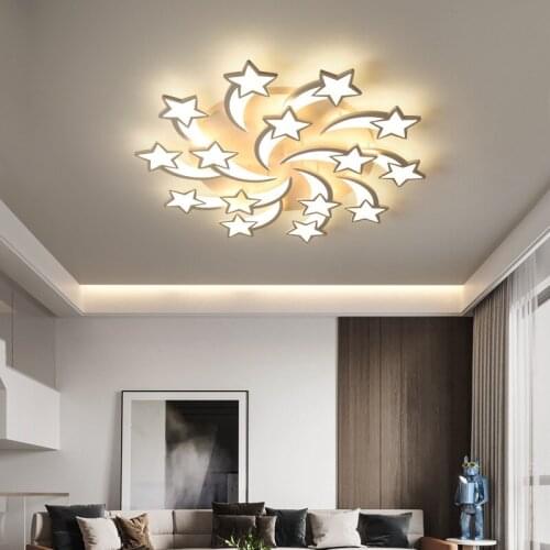Stars LED Ceiling Light Modern Creative Household Lighting Fixtures Livingroom Dining Room Bedroom Artistic Cozy Ceiling Lamps