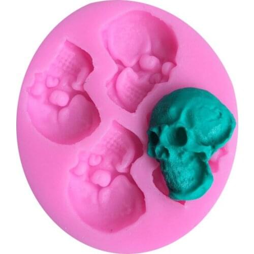 1PCS Skull Shape Food Grade Silicone Cookie, Jelly, Ice Mold Fondant Cake Decorating Moulds Bakeware Cake Tools