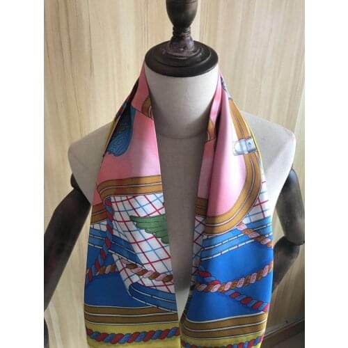 2020 new arrival autumn winter classic design 100% silk scarf 90*90 cm square shawl twill wrap for women lady free shipping