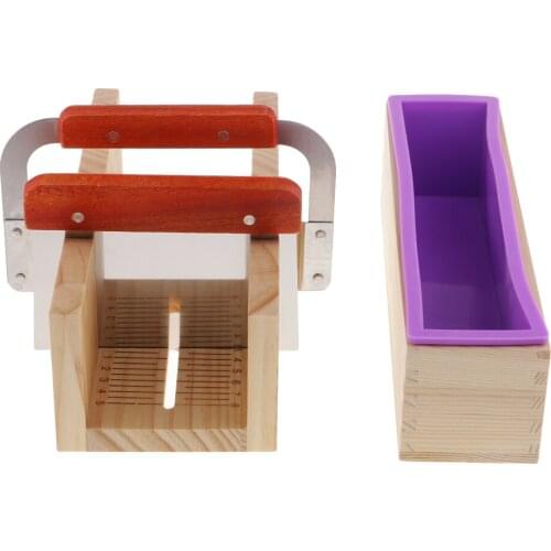 4pcs Wood Box Loaf Bread Wire Slicer Food Grade Soap Making Silicone Mould