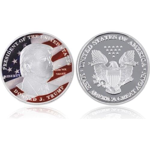 The 45th President Donald Trump Silver Coin 999 Silver Plated Metal Coin for Human Collections