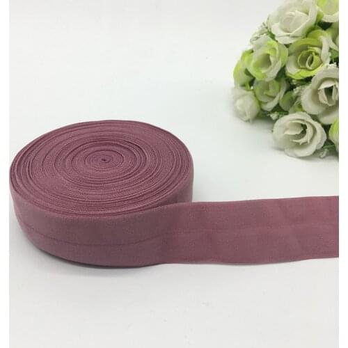 5Yards/lot 1" (25mm)Wide Pale Mauve Fold Over Elastic Spandex Satin Band Ties Hair Accessories Lace Trim