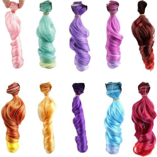 [wamami] 1pc Wig BJD Doll Diy High-Temperature Wire Handmade Curly Wigs Hair Multicolor