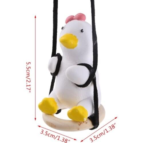 Auto Rearview Mirror Pendant Cute Swing Duck Interior Ornaments for Car Decoration Birthday Presents