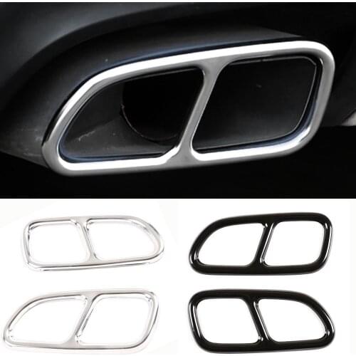Car Styling Car Tail Throat Decor Frame For Mercedes Benz CLA C117 SLK Exhaust Pipe Trim Covers Stickers Auto Accessories