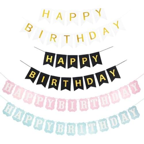Multi Themes Happy Birthday Banner Baby Shower Birthday Party Decorations Photo Booth Happy Birthday Bunting Garland Flags