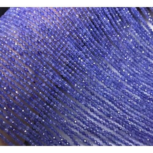 AAAA loose beads blue Tanzanite round faceted 2-3mm 14" for DIY jewelry making FPPJ wholesale beads nature gem stone
