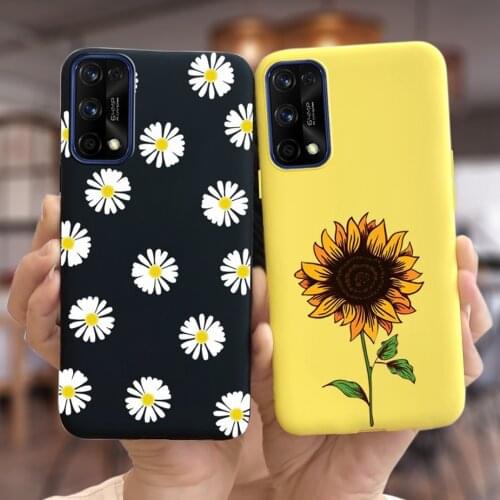 Case For OPPO Realme 7 Pro Silicone Phone Case For Realme7 7pro Realme7pro Protective Coque Matte Soft Bumper Cover Shell Flower