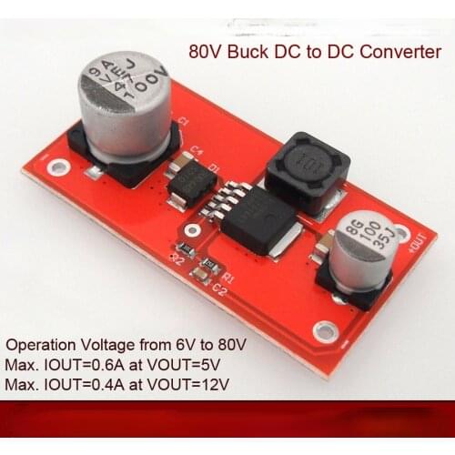 DC-DC power module wide voltage input 6-80v to 5V 12V 400mA buck module
