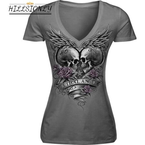 Hillsionly Plus Size T Shirt Womens Fashion Short Sleeves Style Skull 2020 Summer Fashion T-shirts Tops Женские Футболки