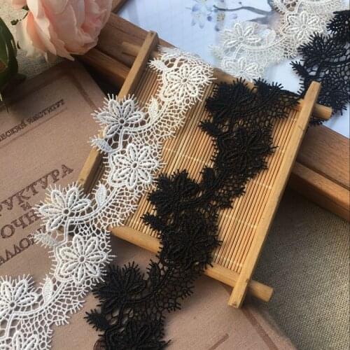 Delicate Polyester Flower Lace Trim Accessories Wedding Collar Sleeves Ornament Necklace Material Width 4cm 5Yds/lot