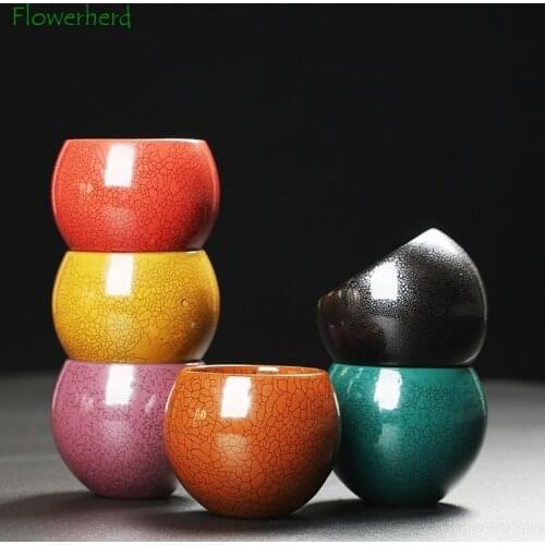 Dragon Egg Ceramic Porcelain Tea Cup Teaware Kiln Turned Tea Set Tea Wine Single Cup Multi-color Non-pour Cup Kung Fu Tea Cup