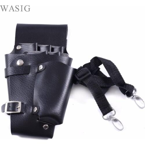 1Pcs Leather Hairdressing Case Tools Scissor Bag Barber Holster Pouch Holder Rivet Purse Adjustable Waist Shoulder Belt