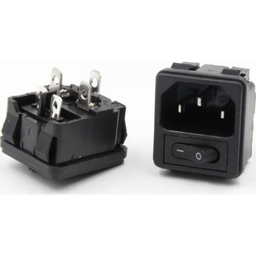 Copper AC socket socket with switch buckle type 10a250v black hole
