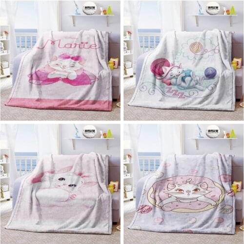 Disney Marie Cat Anime Figures Cartoon Product Cosplay Accessories Customized Blanket Warm Home Bed Unisex Gifts