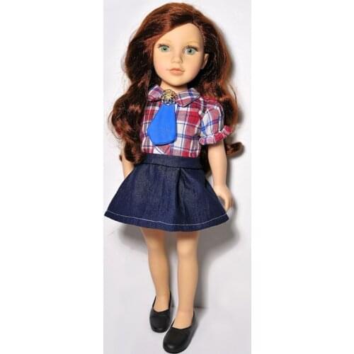 Baby clothes for doll fit 43 cm new born doll accessories lattice dress