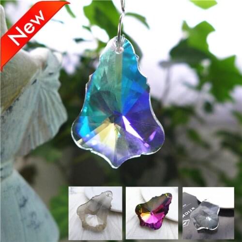 38mm christmas tree shape crystal glass prism pendants for chandelier accessories lamp parts curtain hanging drop bead ab 12pcs