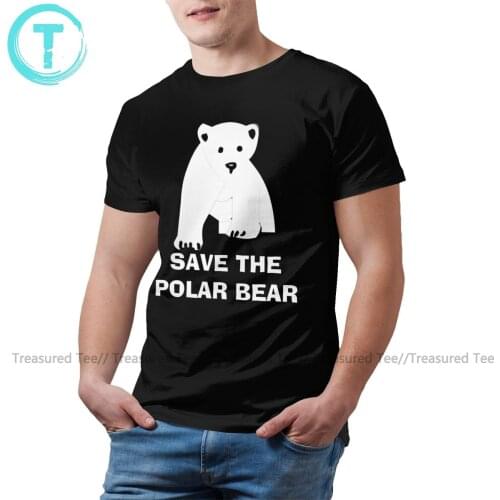 Polar Bear T Shirt Save The Polar Bear T-Shirt Short Sleeves Man Tee Shirt Cute Casual Oversized Tshirt